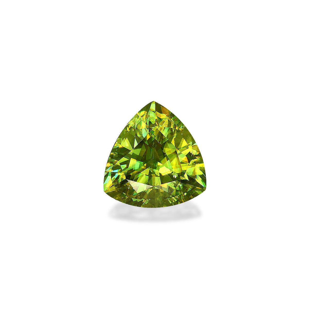 Sphene Trilliant Fine Step Cut Lime Green