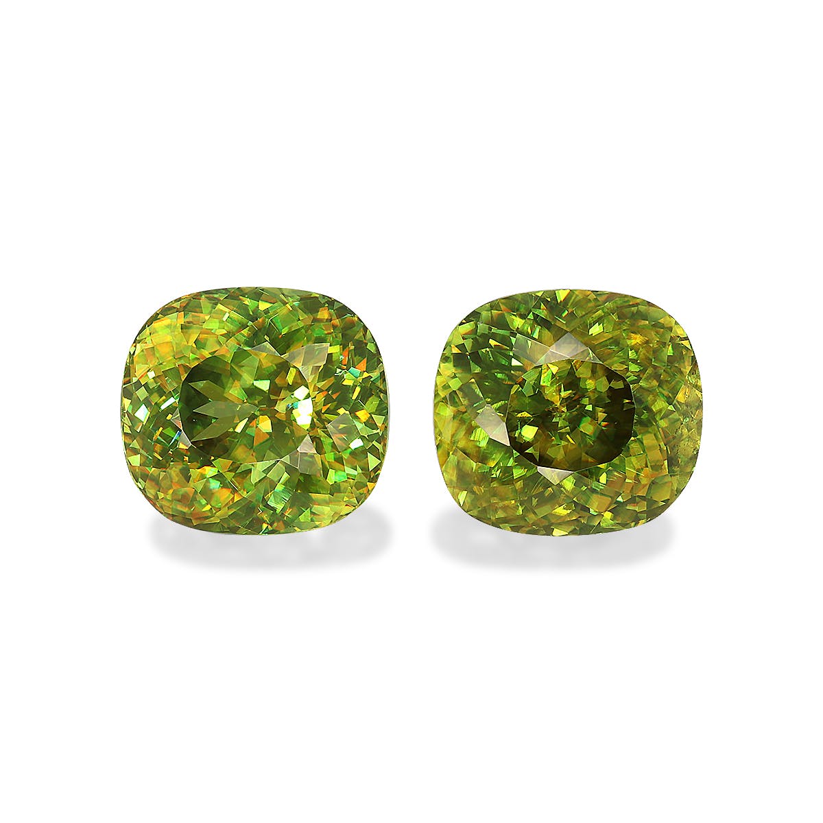 Sphene Cushion Modified Brilliant Cut Lime Green