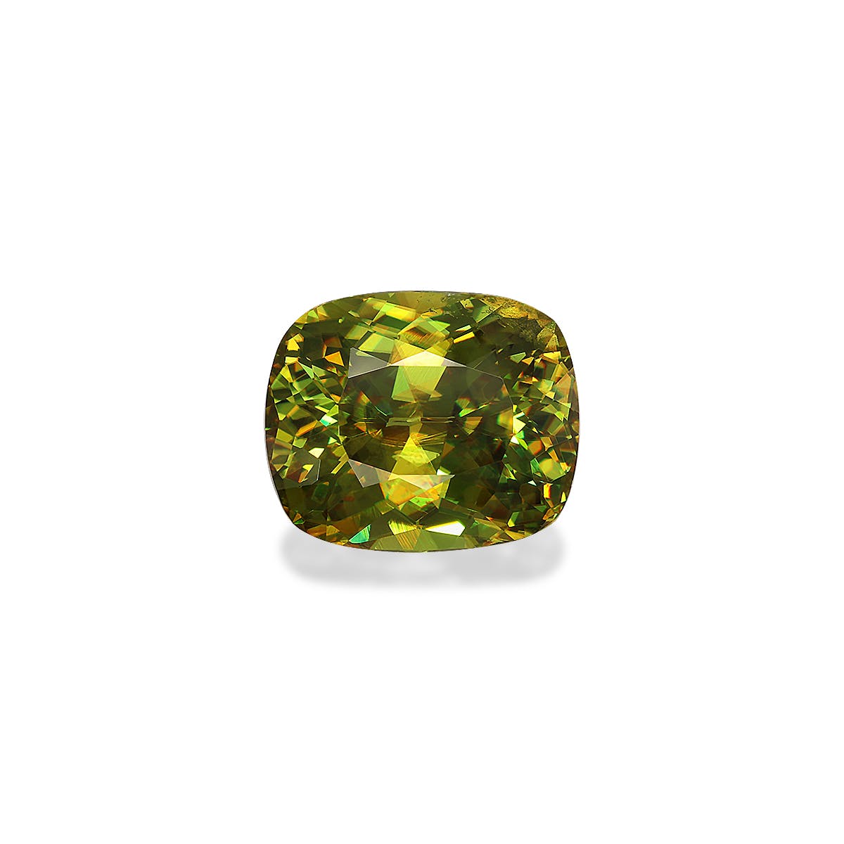 Sphene Cushion Modified Brilliant Cut Lime Green