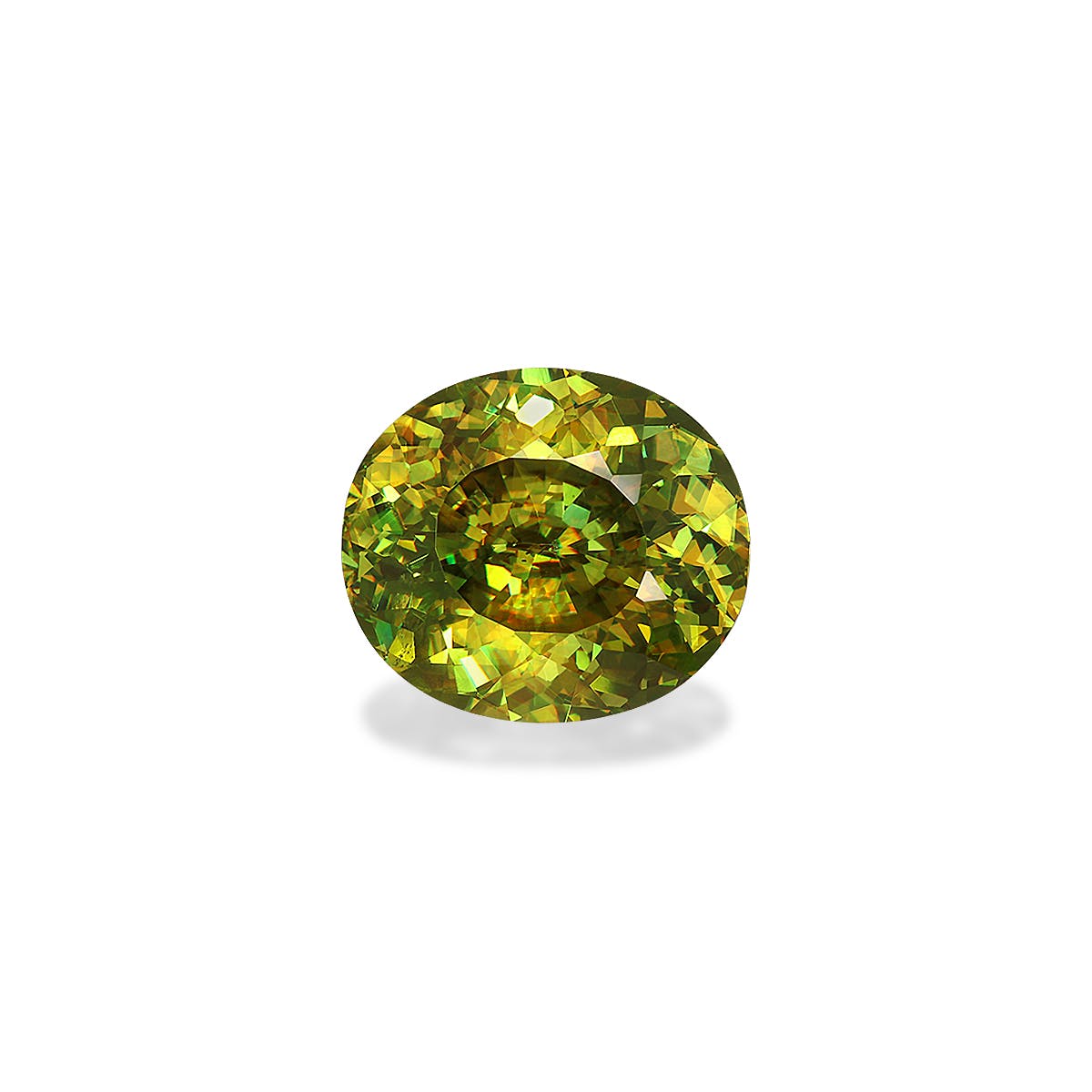 Sphene Oval Modified Brilliant Cut Lime Green