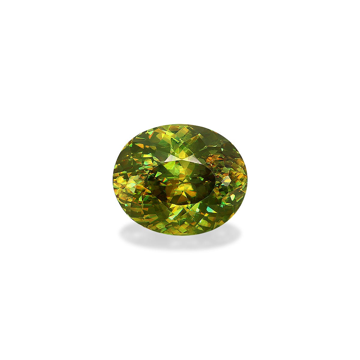 Sphene Oval Modified Brilliant Cut Lime Green