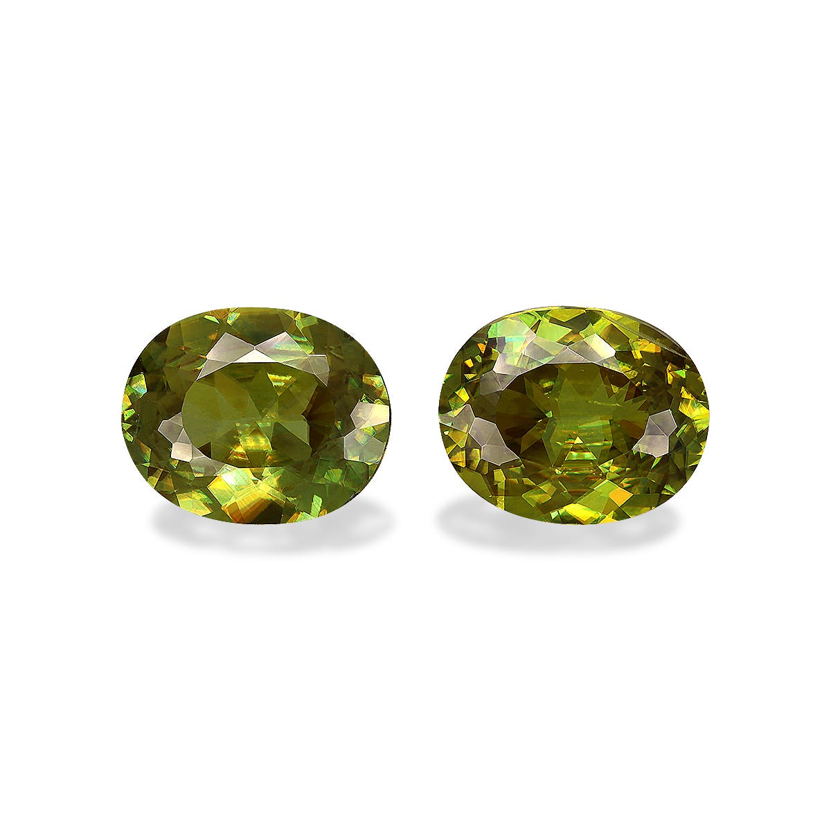 Sphene Oval Modified Brilliant Cut Lime Green