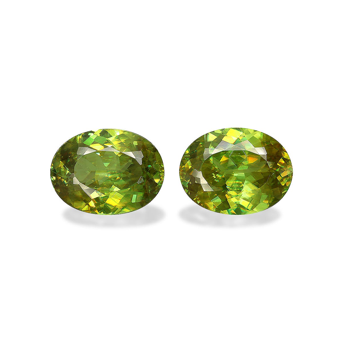 Sphene Oval Modified Brilliant Cut Lime Green