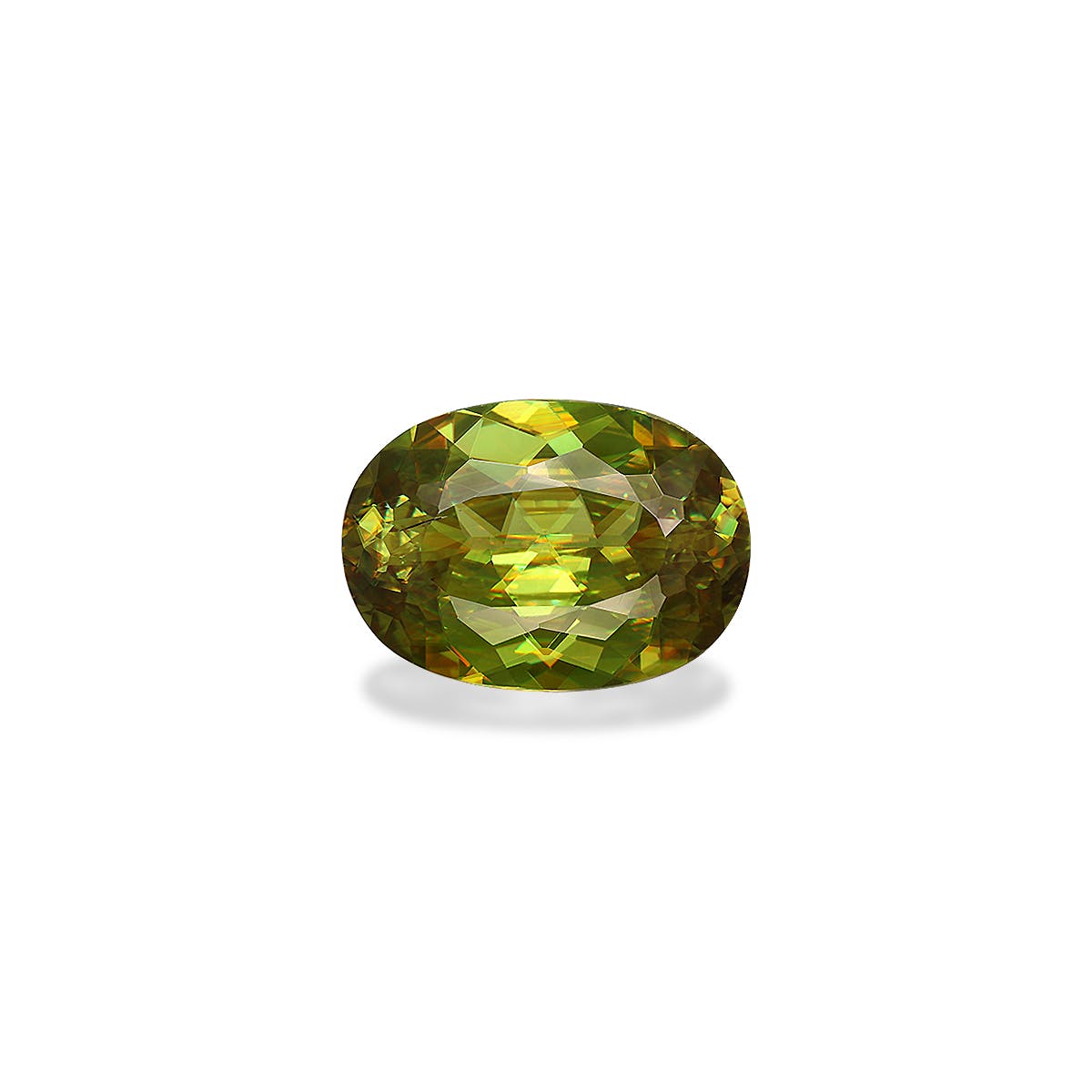 Sphene Oval Modified Brilliant Cut Lime Green