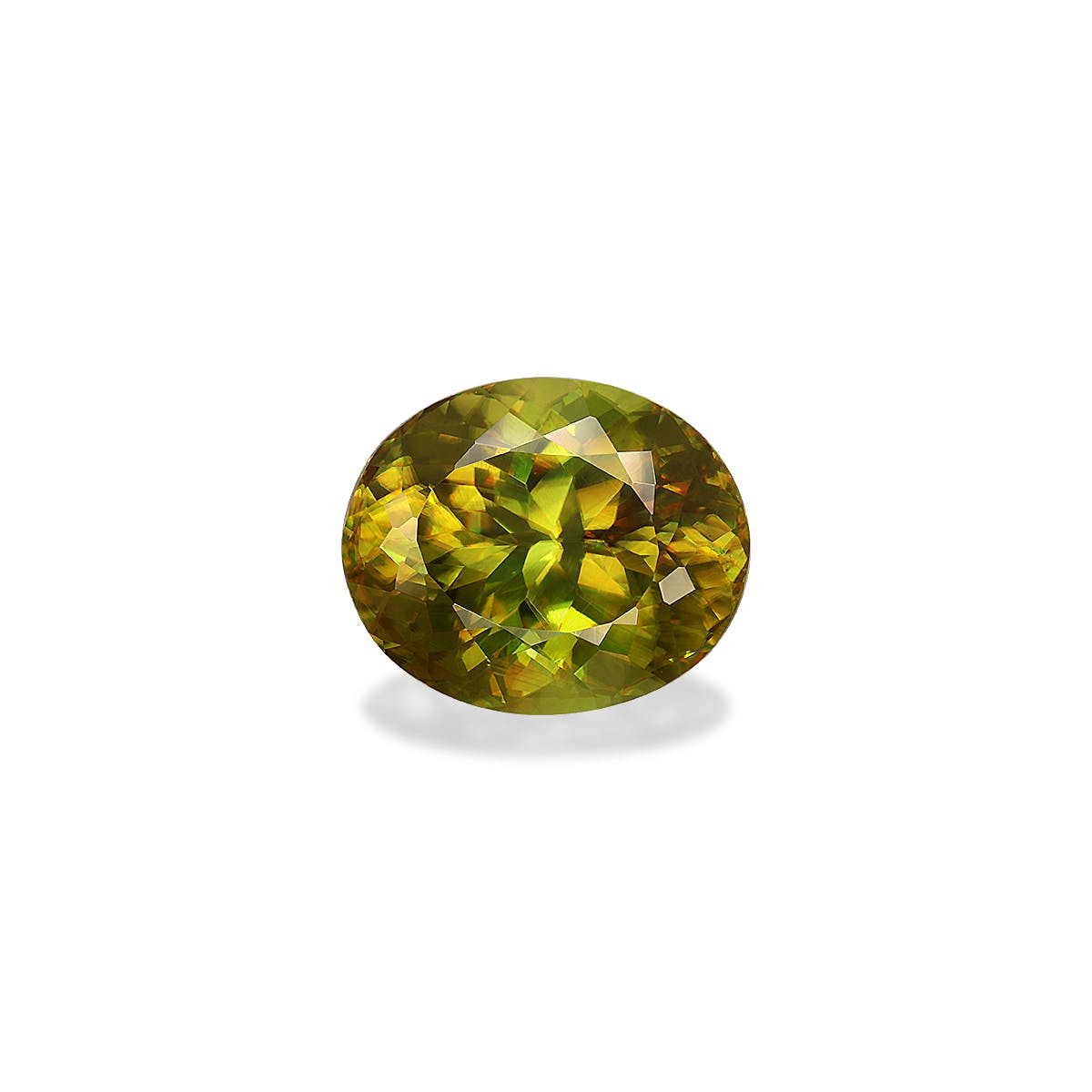 Sphene Oval Modified Brilliant Cut Lime Green