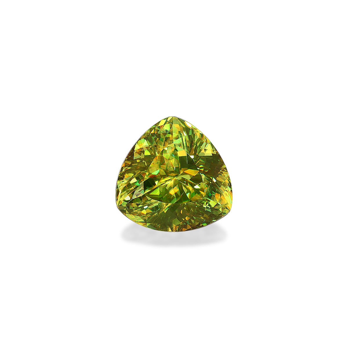 Sphene Trilliant Fine Step Cut Lime Green