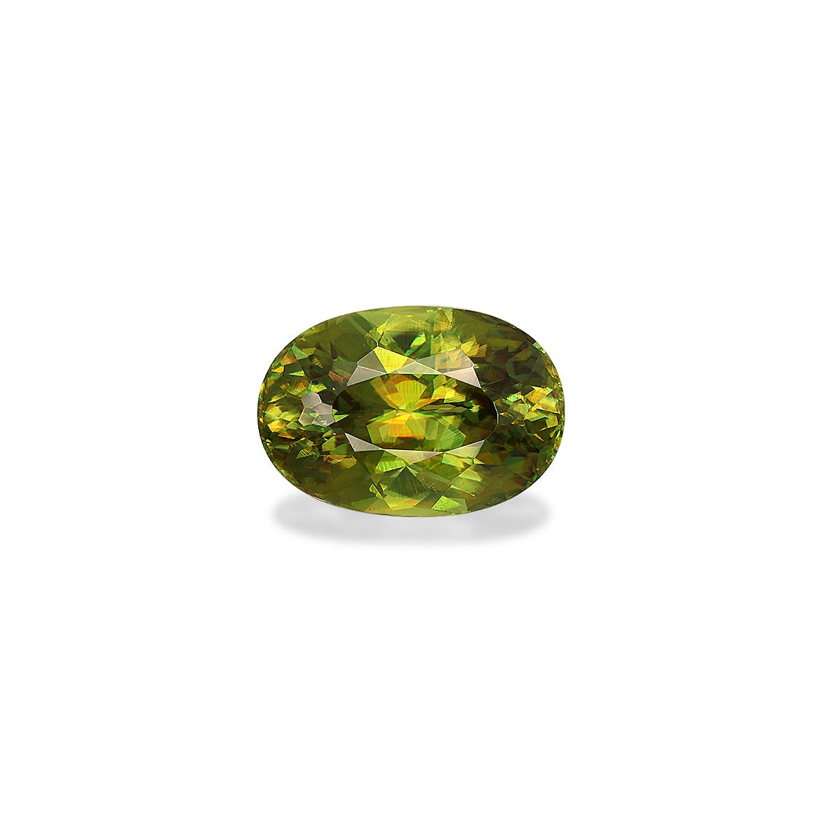 Sphene Oval Modified Brilliant Cut Lime Green