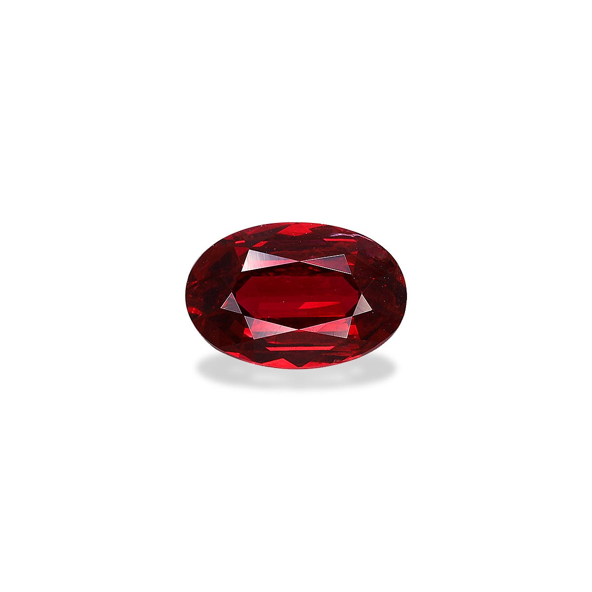 Spinel>Red Spinel Oval Fine Step Cut Scarlet Red