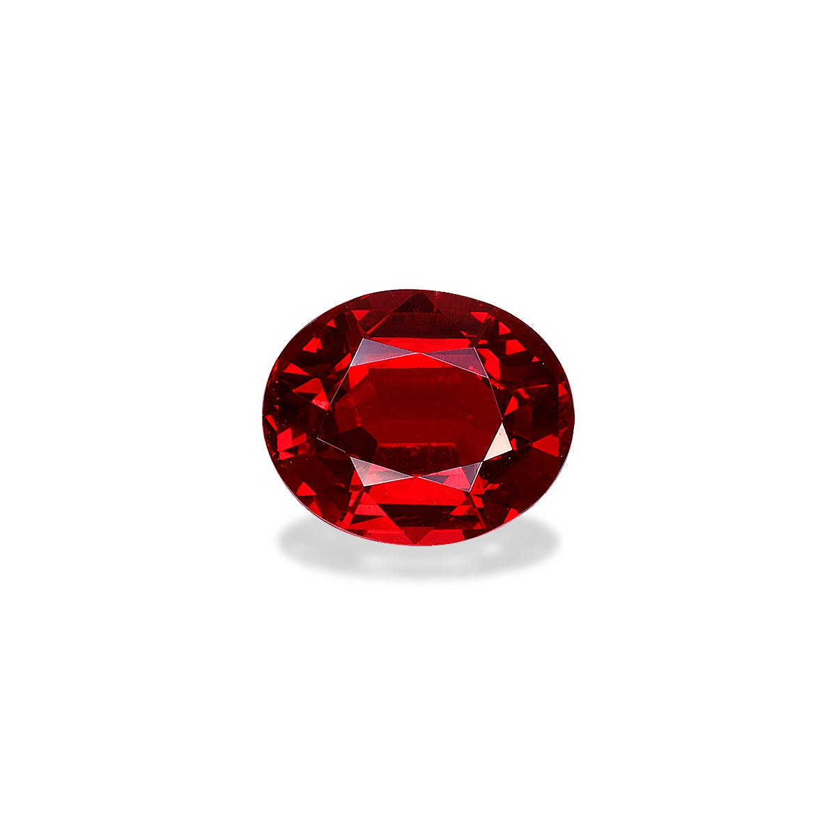 Spinel>Red Spinel Oval Fine Step Cut Scarlet Red