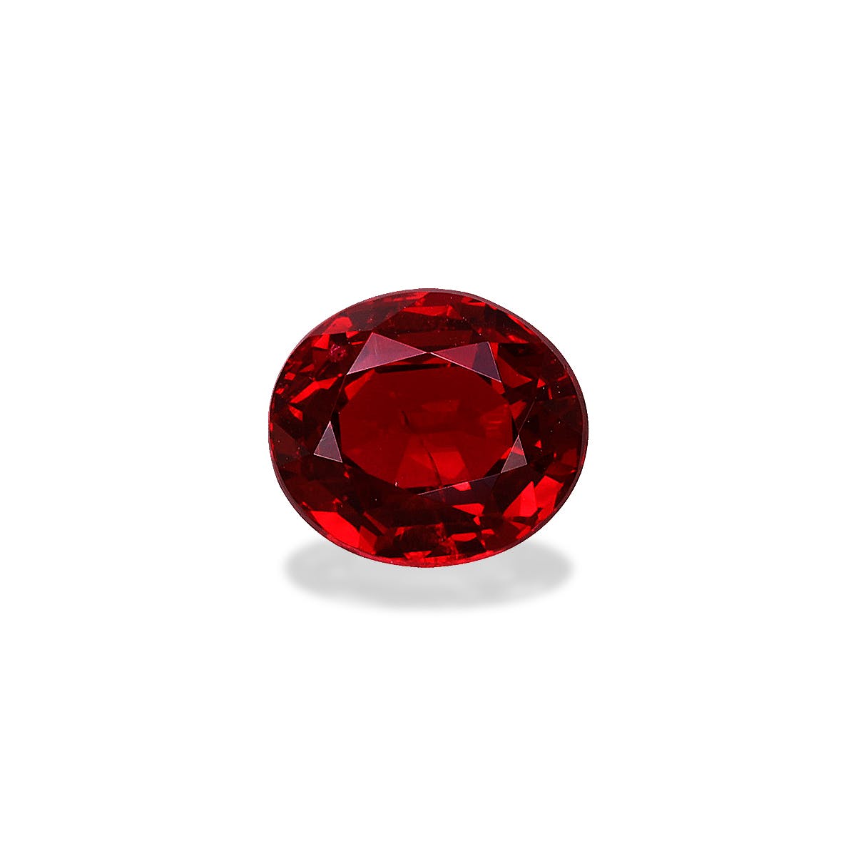 Spinel>Red Spinel Oval Fine Step Cut Scarlet Red