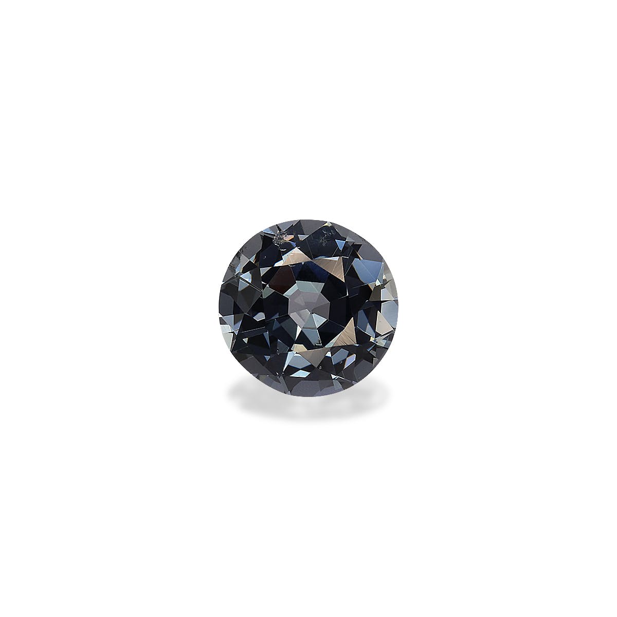 Spinel>Grey Spinel Round Fine Step Cut Metallic Grey