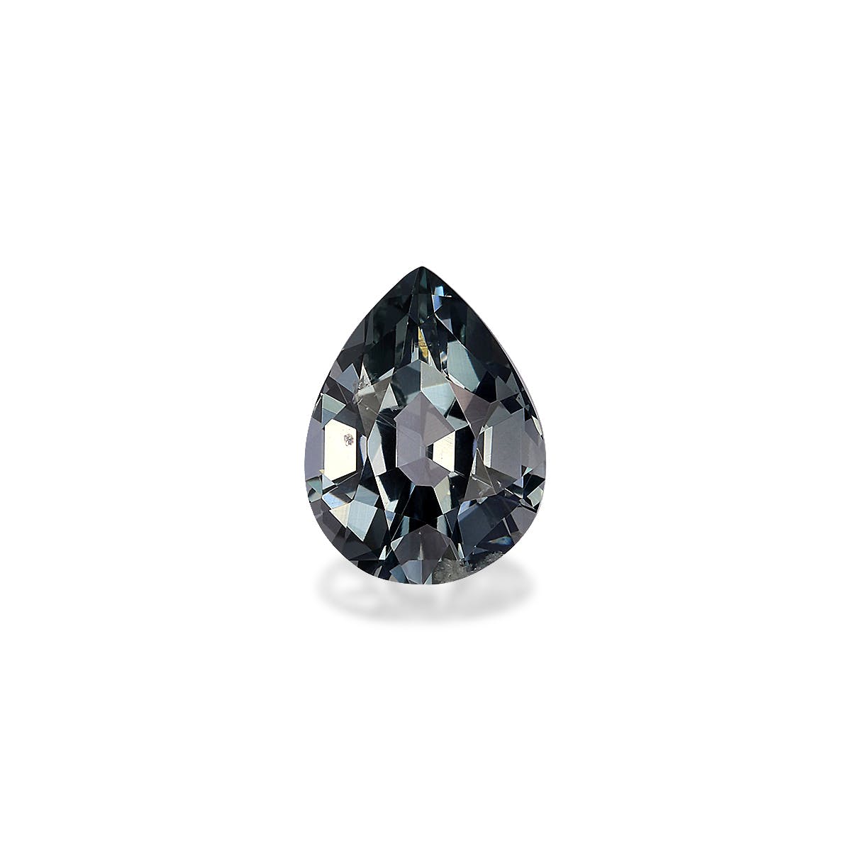 Spinel>Grey Spinel Pear Fine Step Cut Metallic Grey