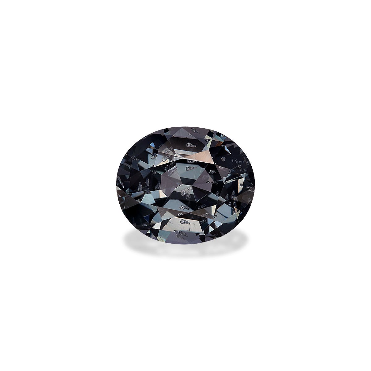 Spinel>Grey Spinel Oval Fine Step Cut Metallic Grey