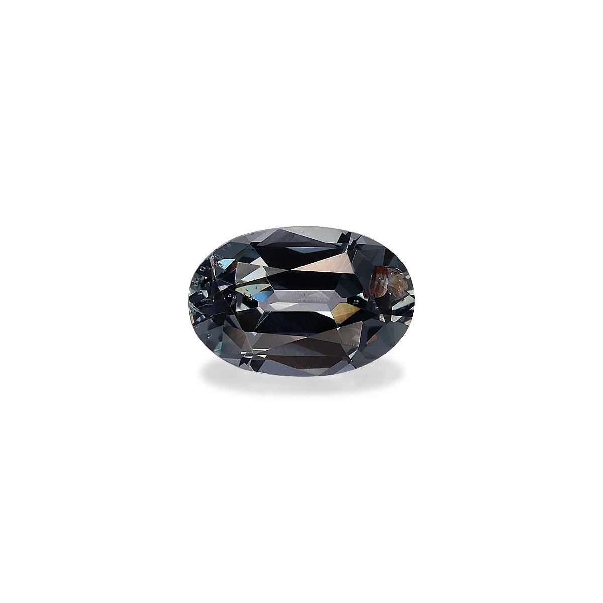 Spinel>Grey Spinel Oval Fine Step Cut Metallic Grey