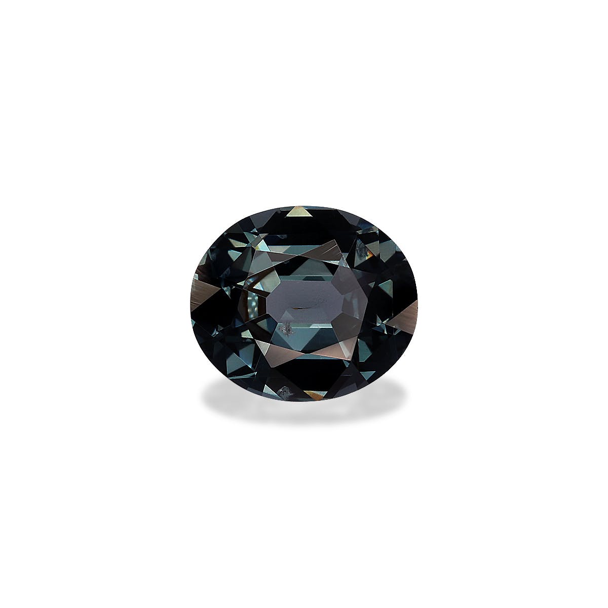 Spinel>Grey Spinel Oval Fine Step Cut Metallic Grey