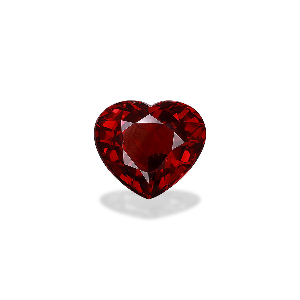 Spessartite Heart Fine Step Cut Scarlet Red