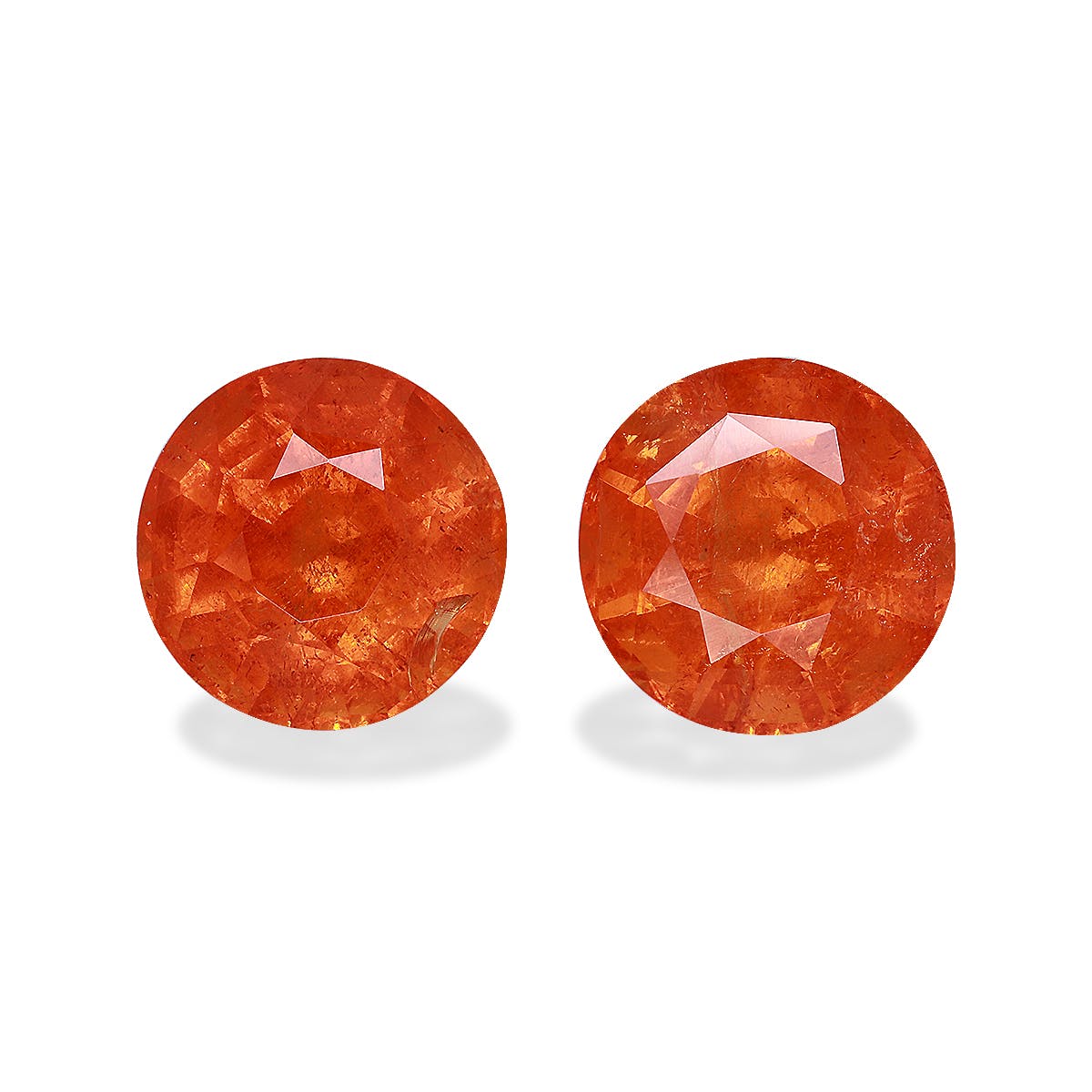 Spessartite Round Fine Step Cut Mandarin Orange