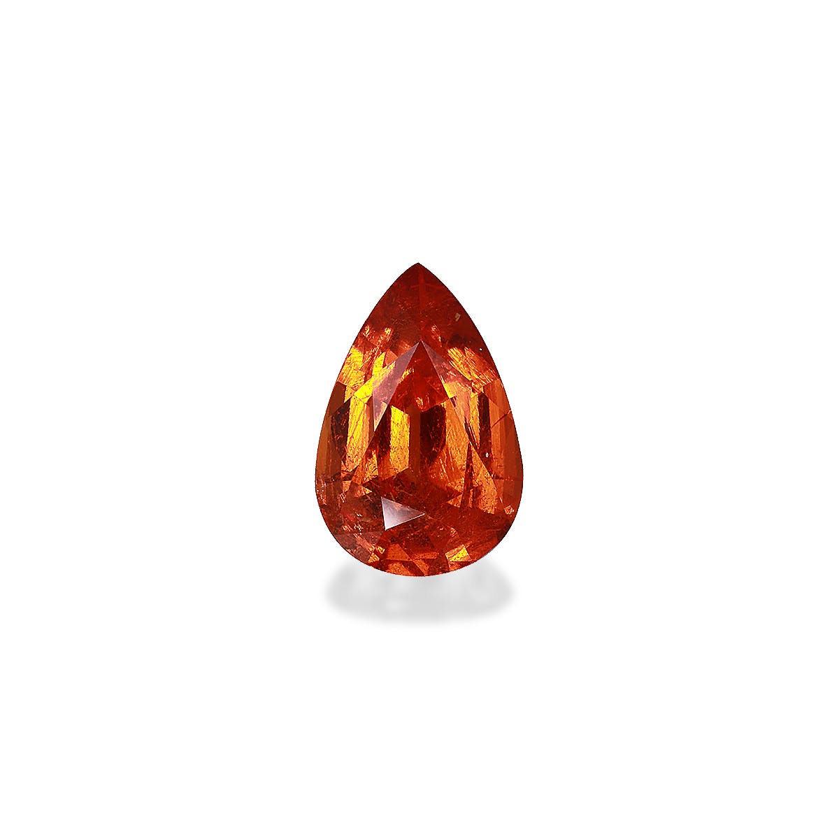 Spessartite Pear Fine Step Cut Fire Orange