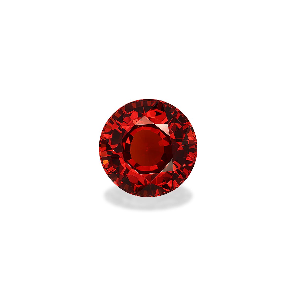 Spessartite Round Fine Step Cut Crimson Red