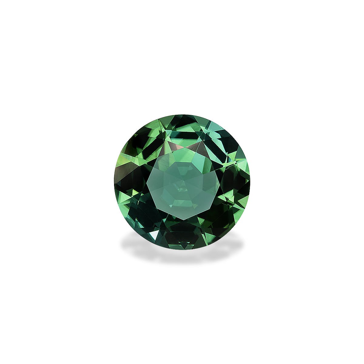 Green Tourmaline Round Fine Step Cut Green