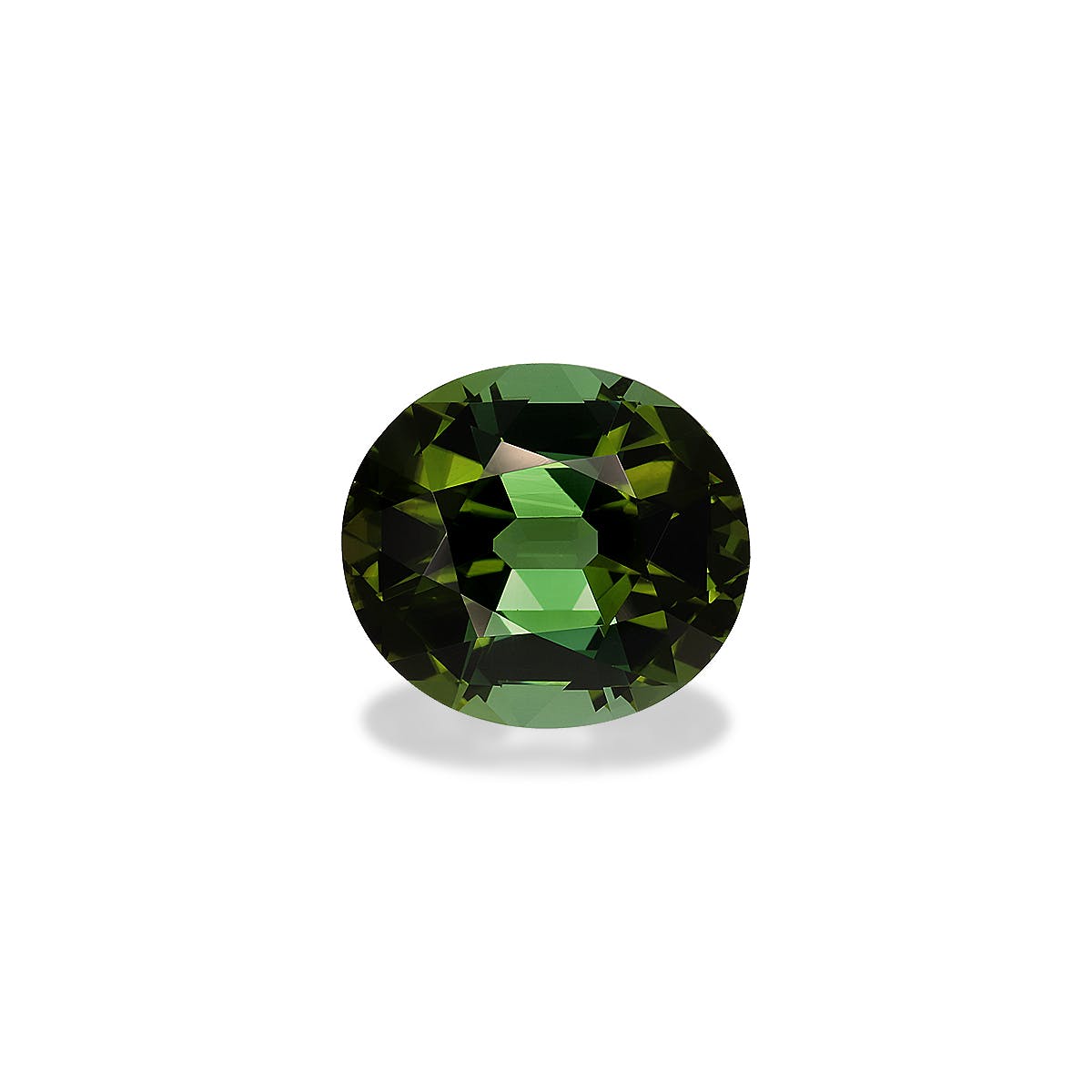 Green Tourmaline Oval Fine Step Cut Forest Green