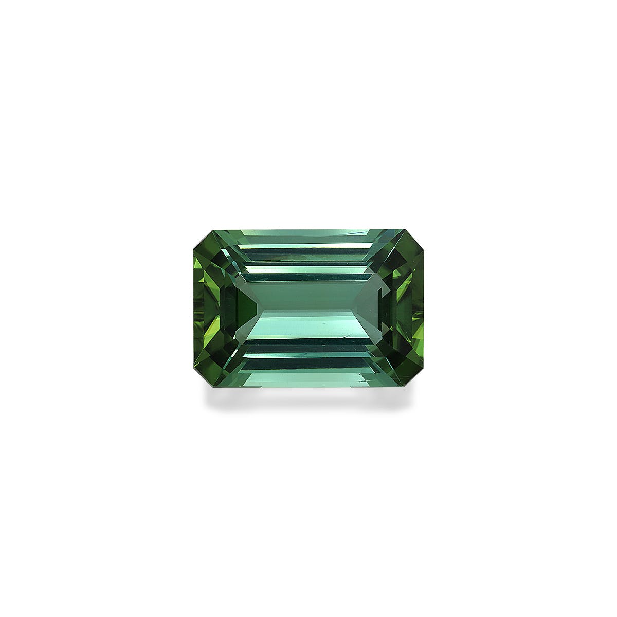 Green Tourmaline Rectangular Emerald Cut Cotton Green