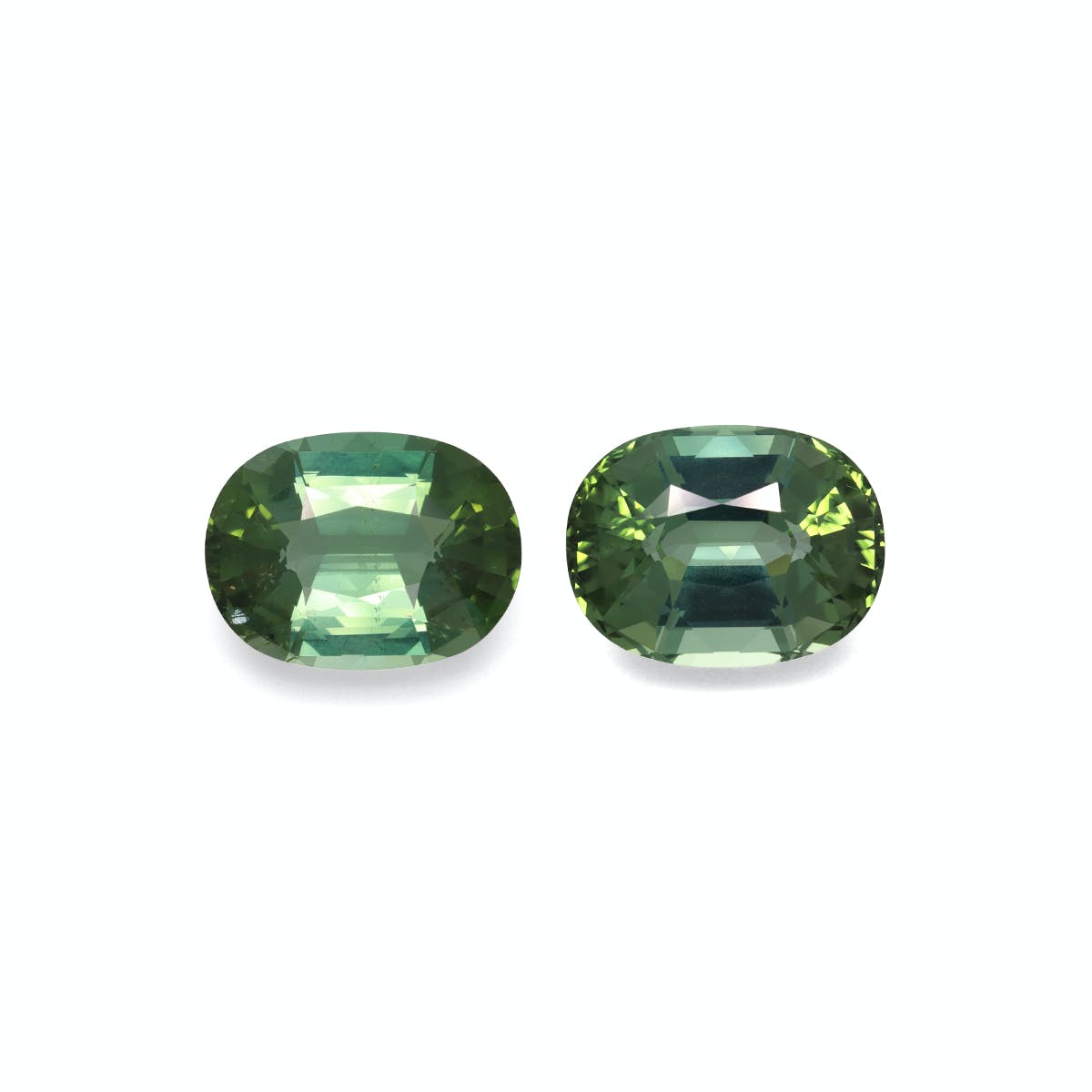 Green Tourmaline Oval Fine Step Cut Cotton Green