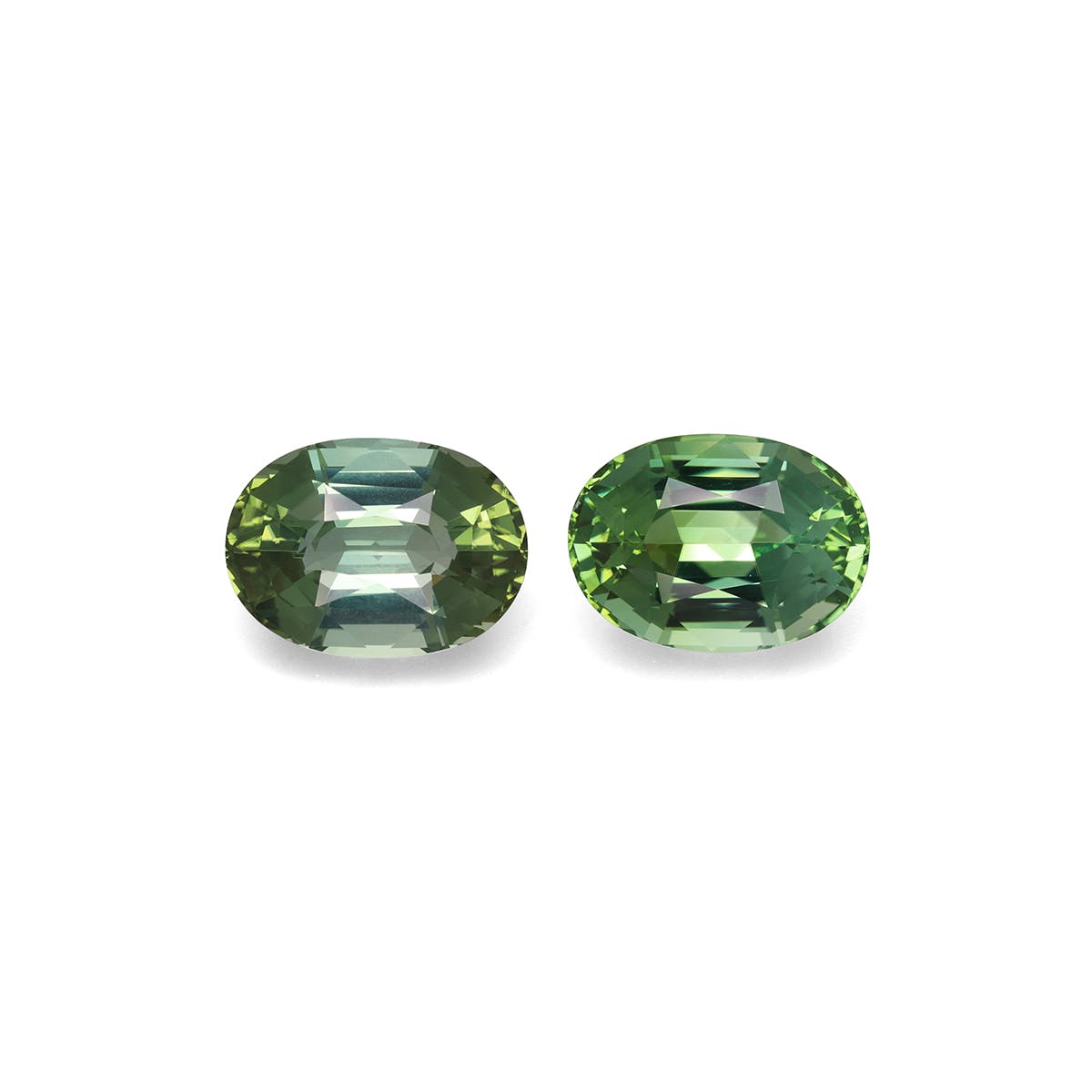 Green Tourmaline Oval Fine Step Cut Cotton Green