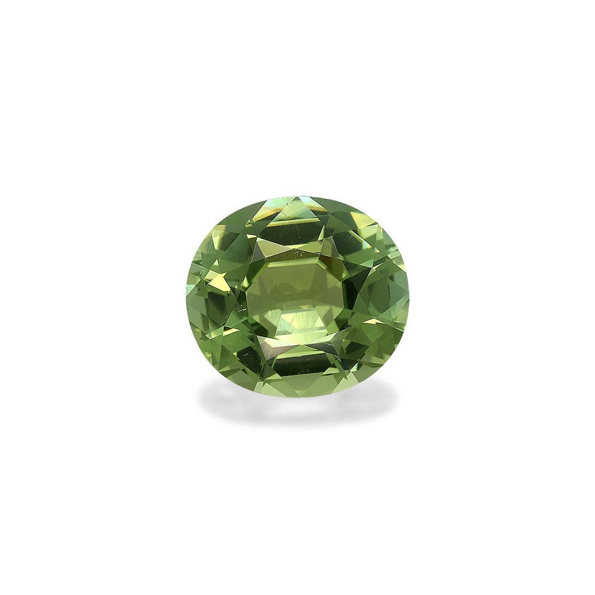 Green Tourmaline Oval Fine Step Cut Pistachio Green