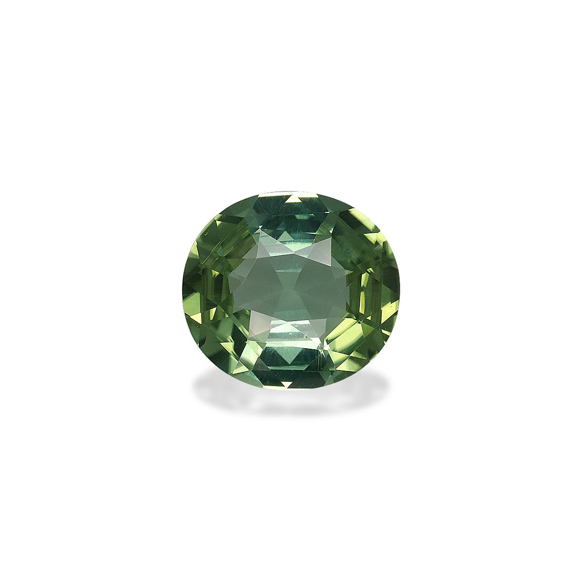 Green Tourmaline Oval Fine Step Cut Cotton Green