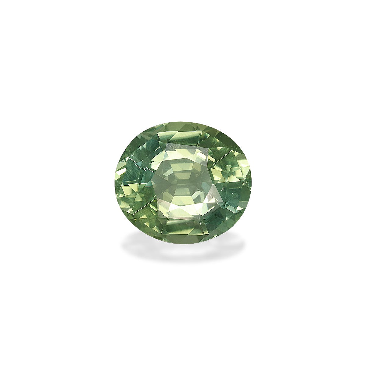 Green Tourmaline Oval Fine Step Cut Cotton Green