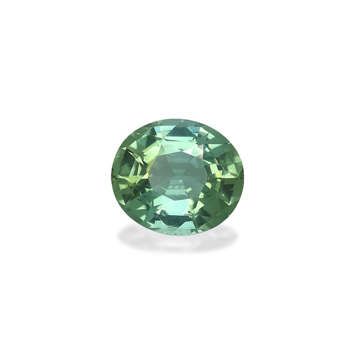 Green Tourmaline Oval Fine Step Cut Cotton Green