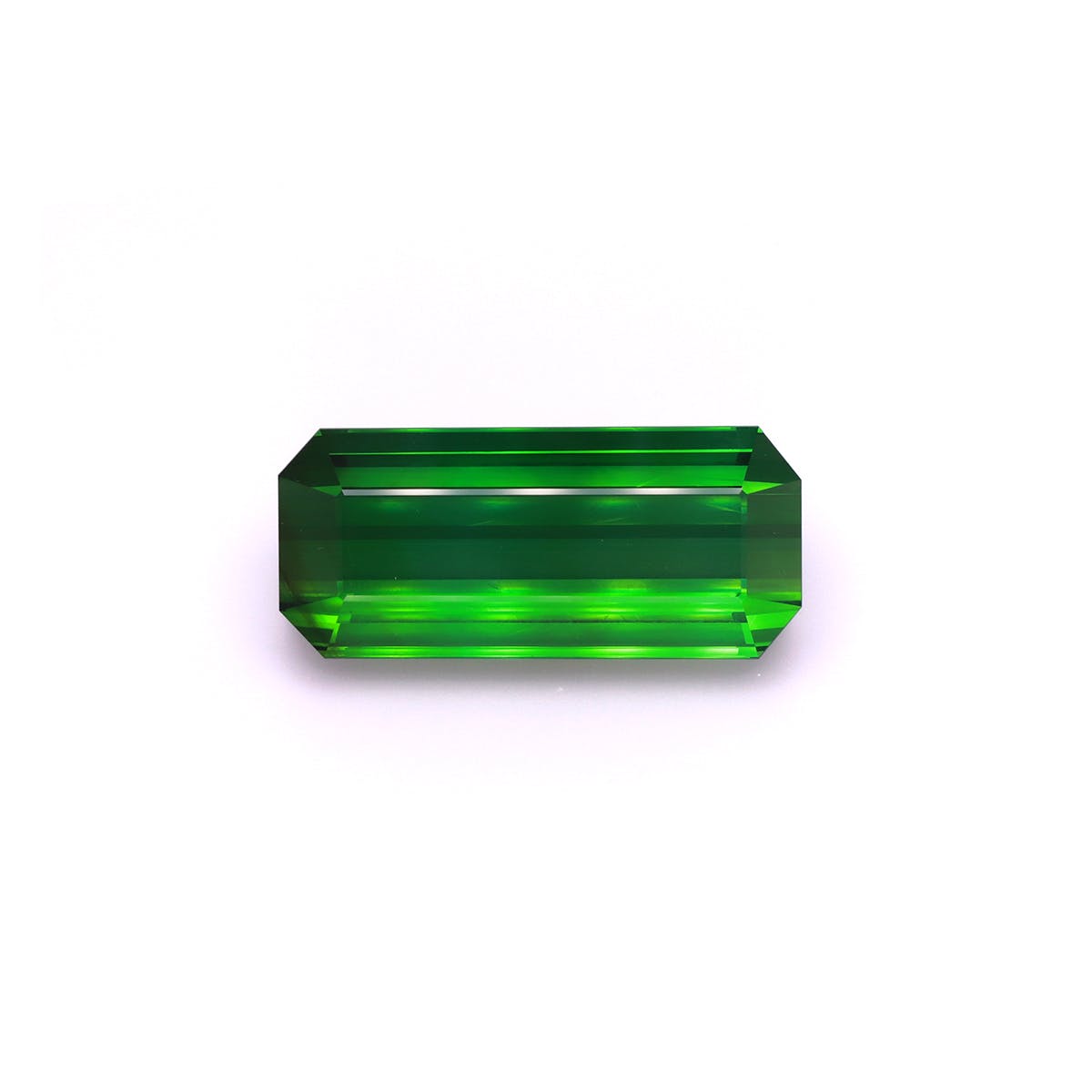 Green Tourmaline Rectangular Emerald Cut Vivid Green