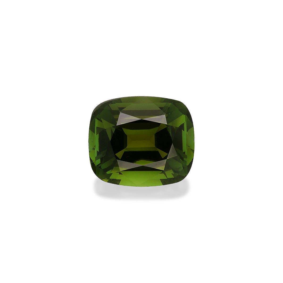 Green Tourmaline Cushion Fine Step Cut Moss Green