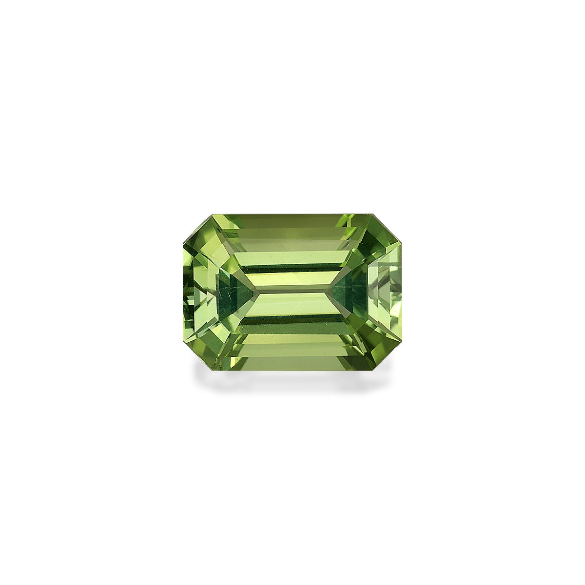 Green Tourmaline Rectangular Emerald Cut Lime Green