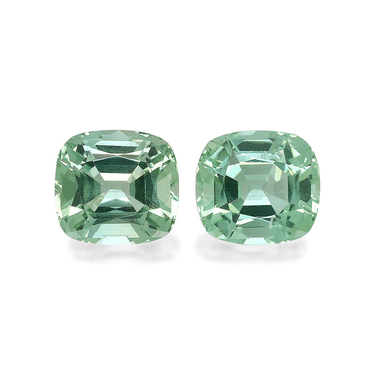 Green Tourmaline Cushion Fine Step Cut Mist Green