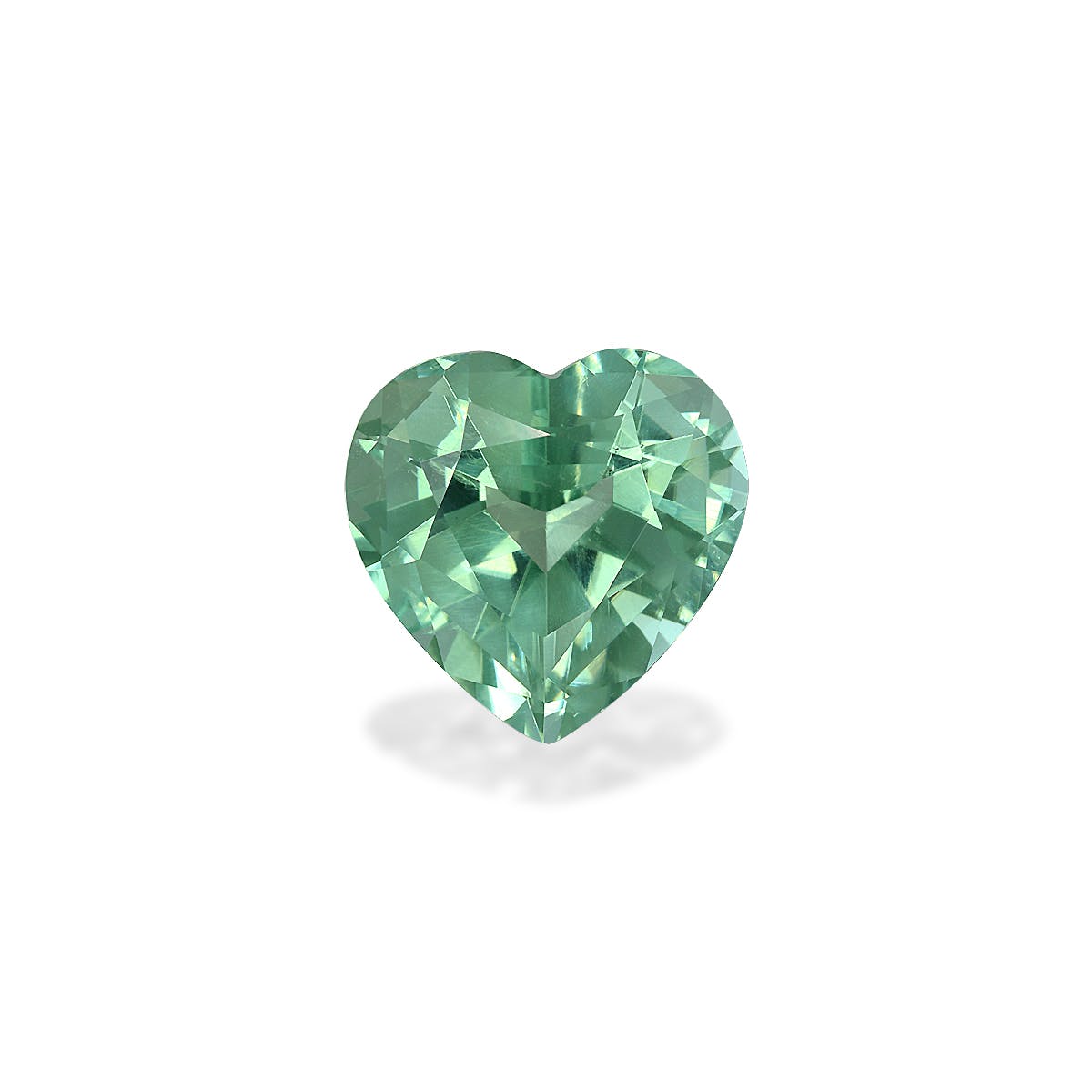 Green Tourmaline Heart Fine Step Cut Seafoam Green