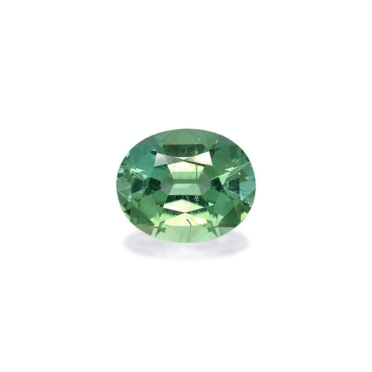 Green Tourmaline Oval Fine Step Cut Seafoam Green