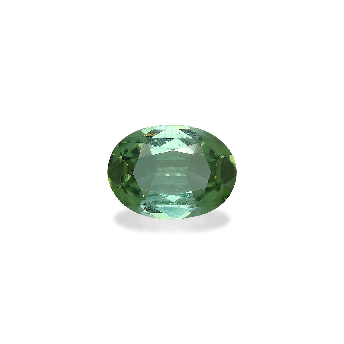 Green Tourmaline Oval Fine Step Cut Cotton Green