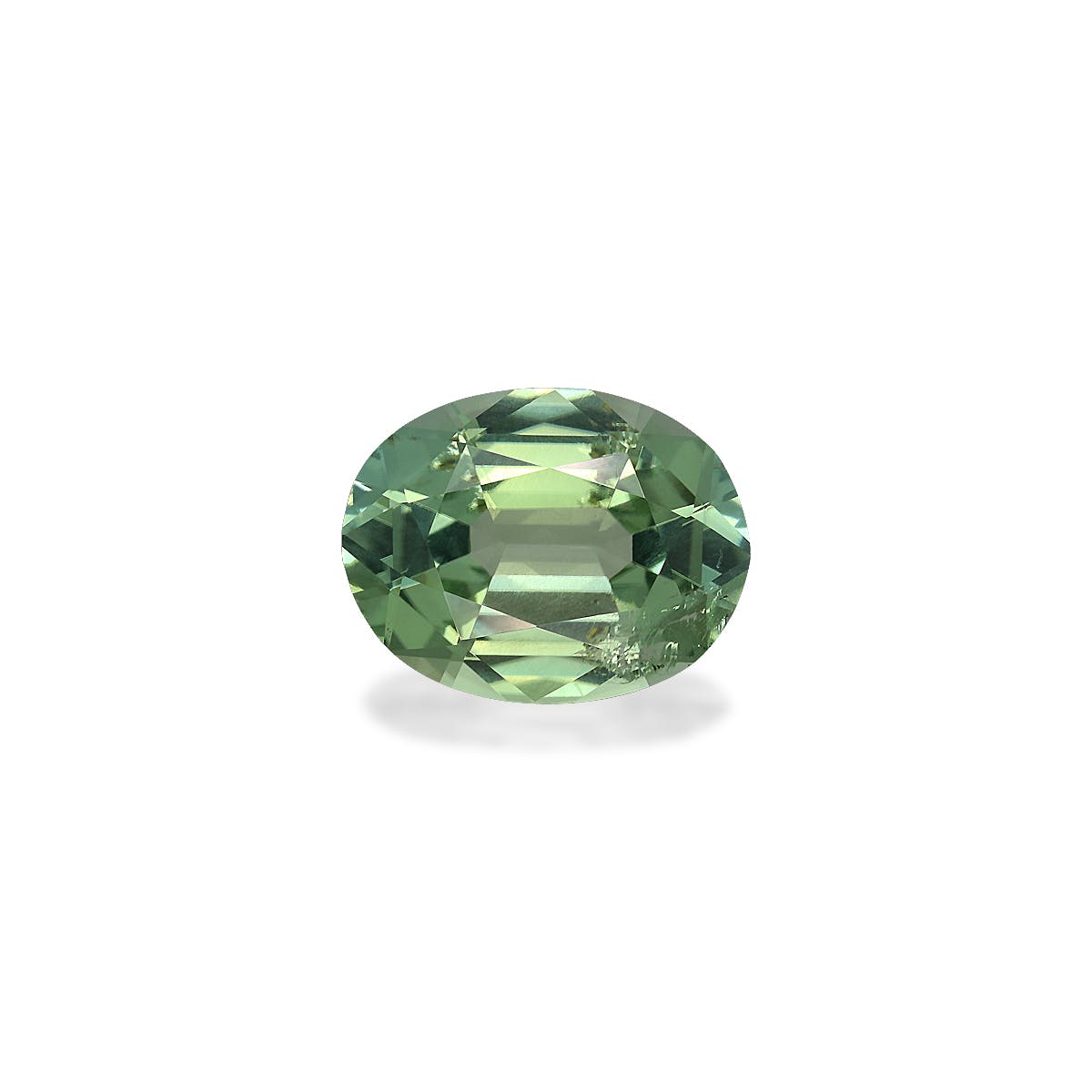 Green Tourmaline Oval Fine Step Cut Cotton Green