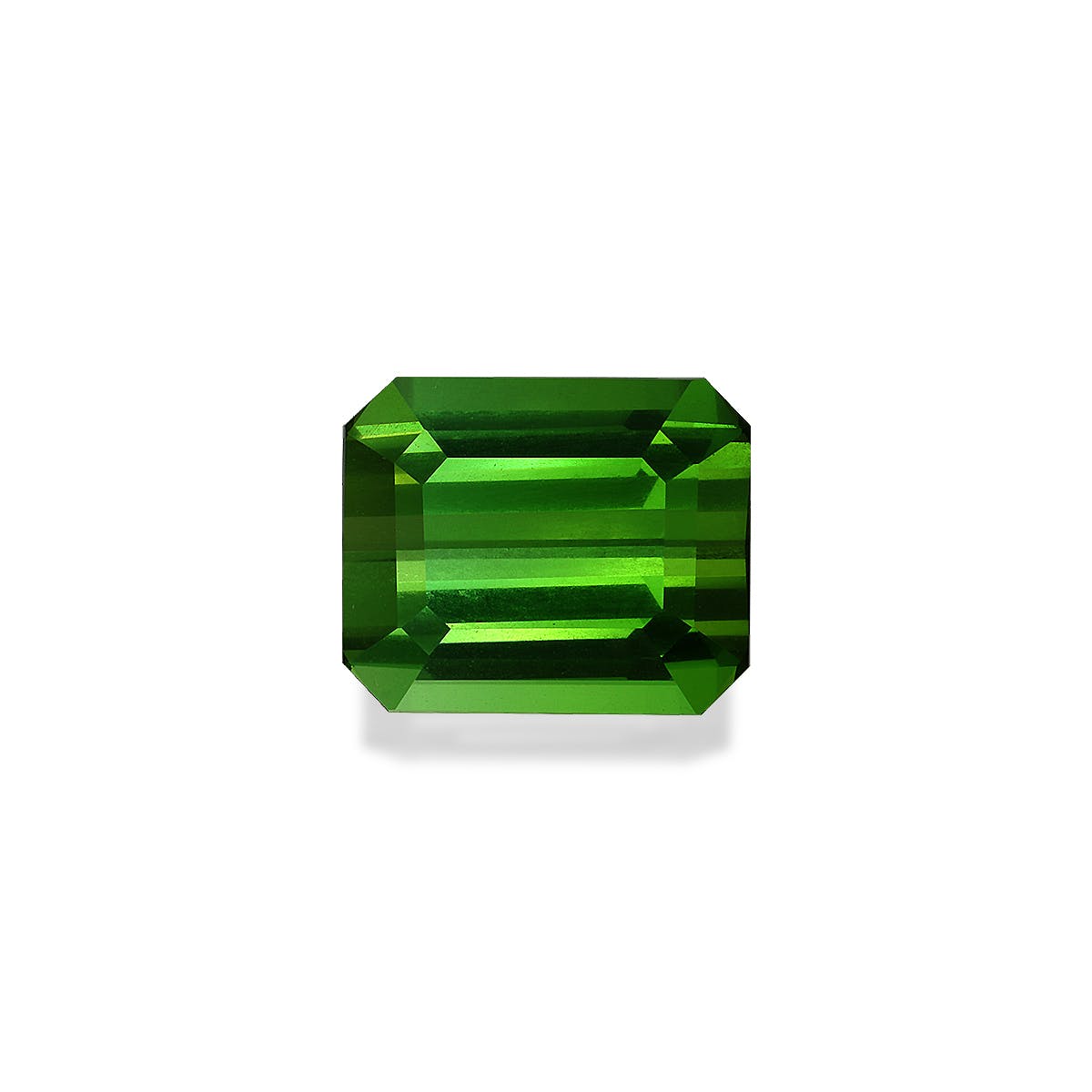 Green Tourmaline Rectangular Emerald Cut Forest Green