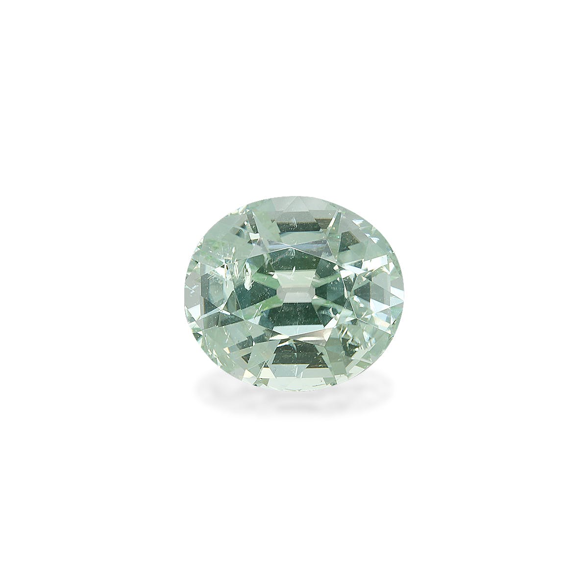 Green Tourmaline Oval Fine Step Cut Mist Green