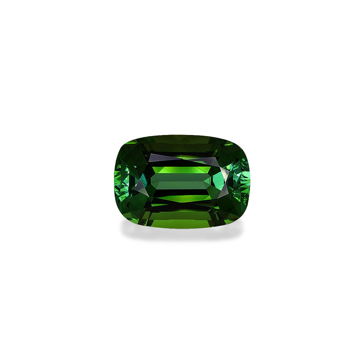 Green Tourmaline Cushion Fine Step Cut Forest Green