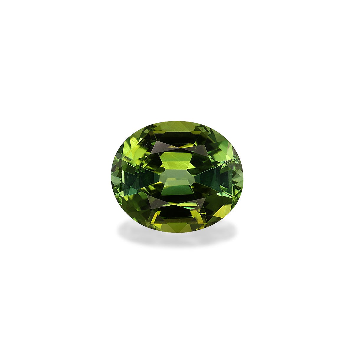 Green Tourmaline Oval Fine Step Cut Lime Green