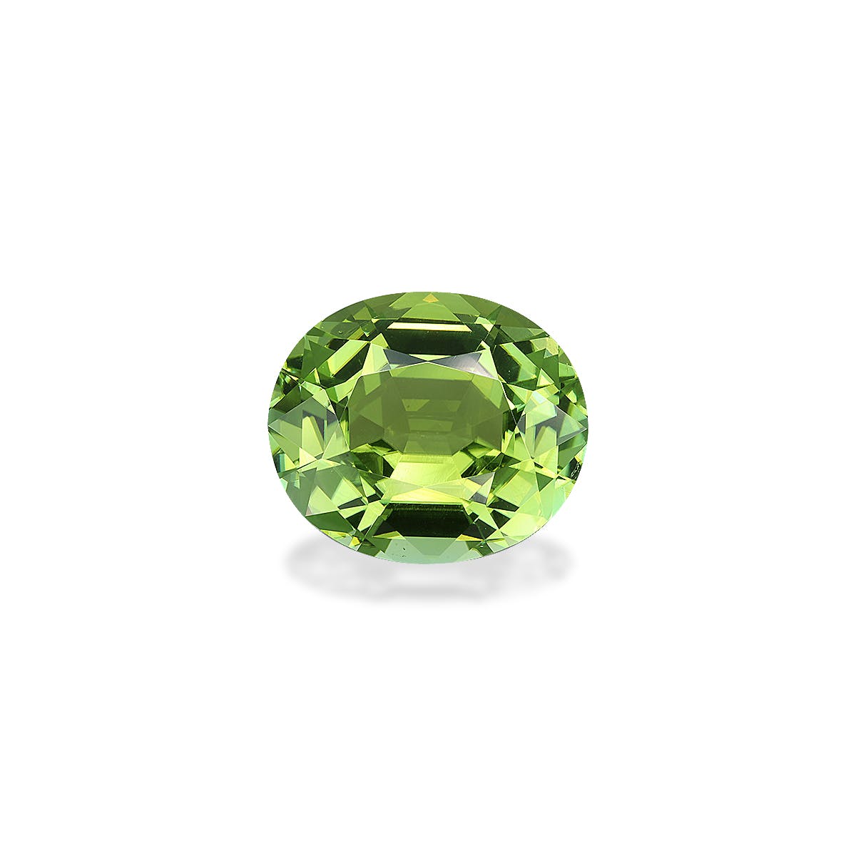 Green Tourmaline Oval Fine Step Cut Pistachio Green