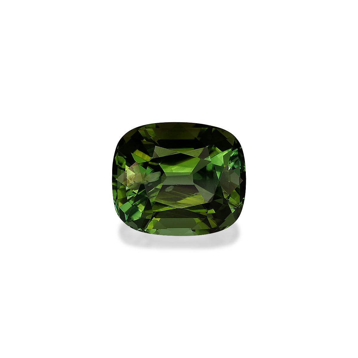 Green Tourmaline Cushion Fine Step Cut Moss Green