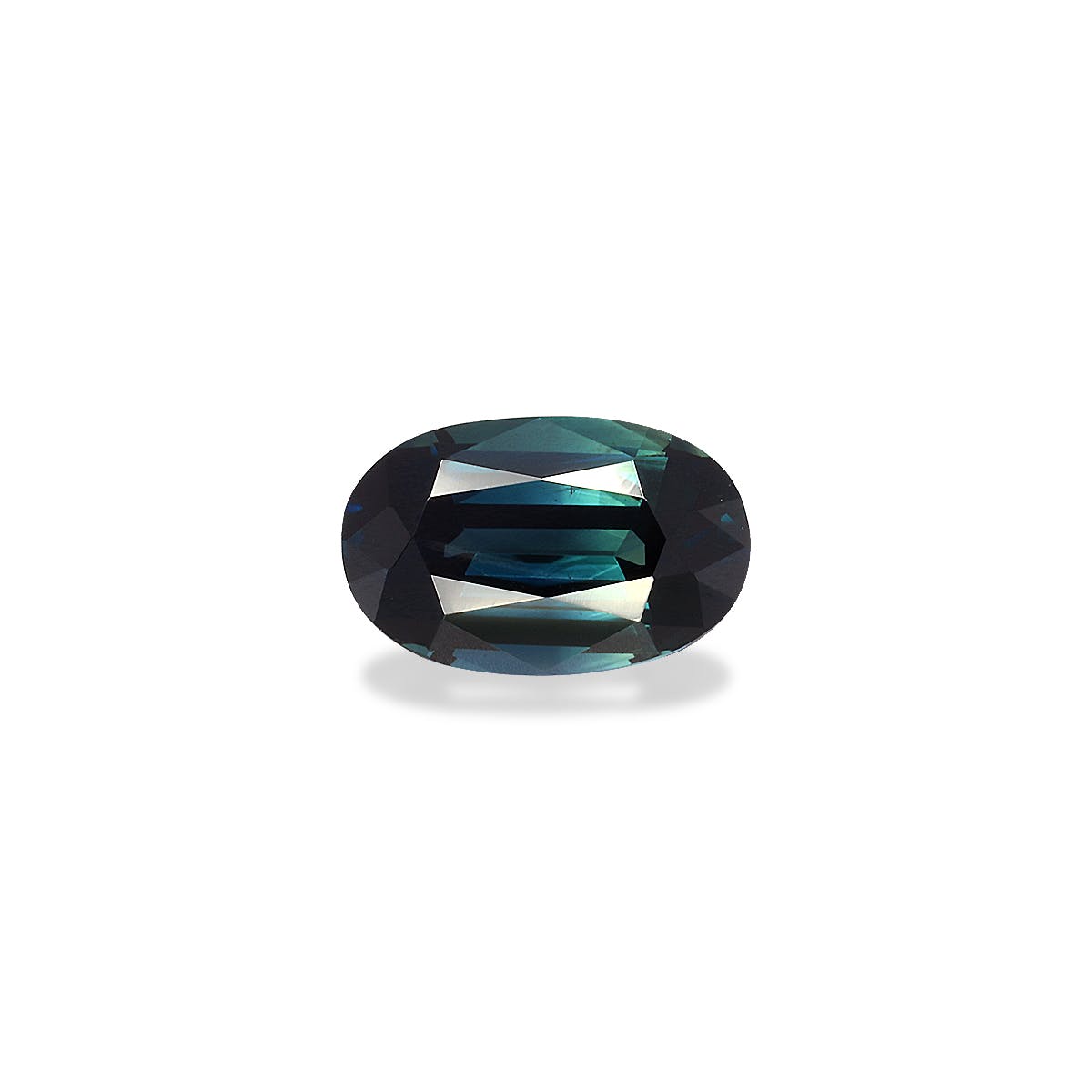 Teal Sapphire Oval Fine Step Cut Blue