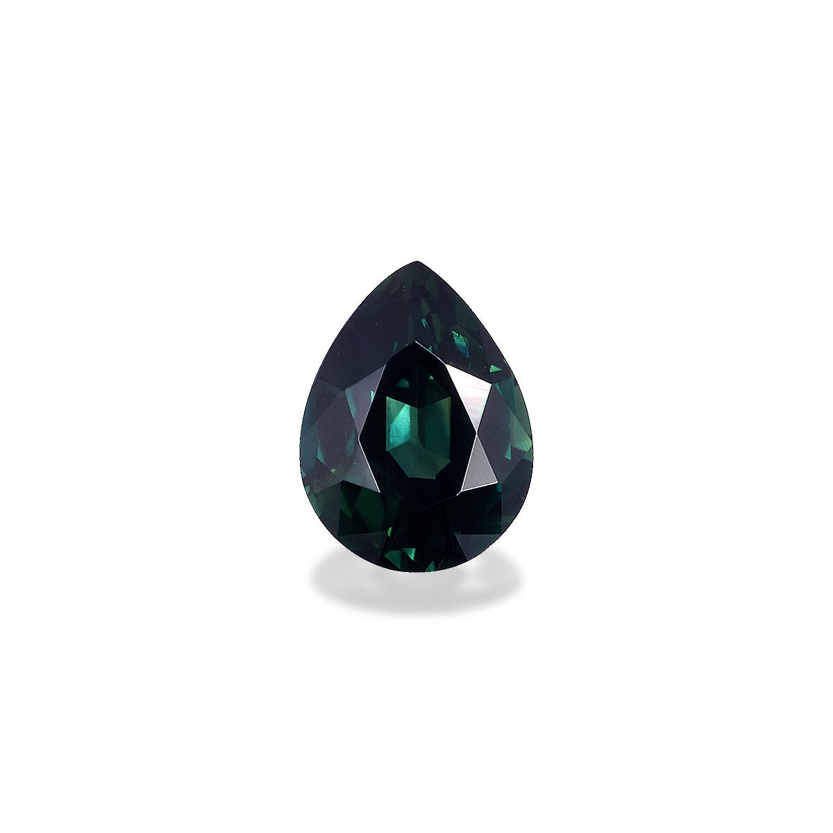 Teal Sapphire Pear Fine Step Cut Green