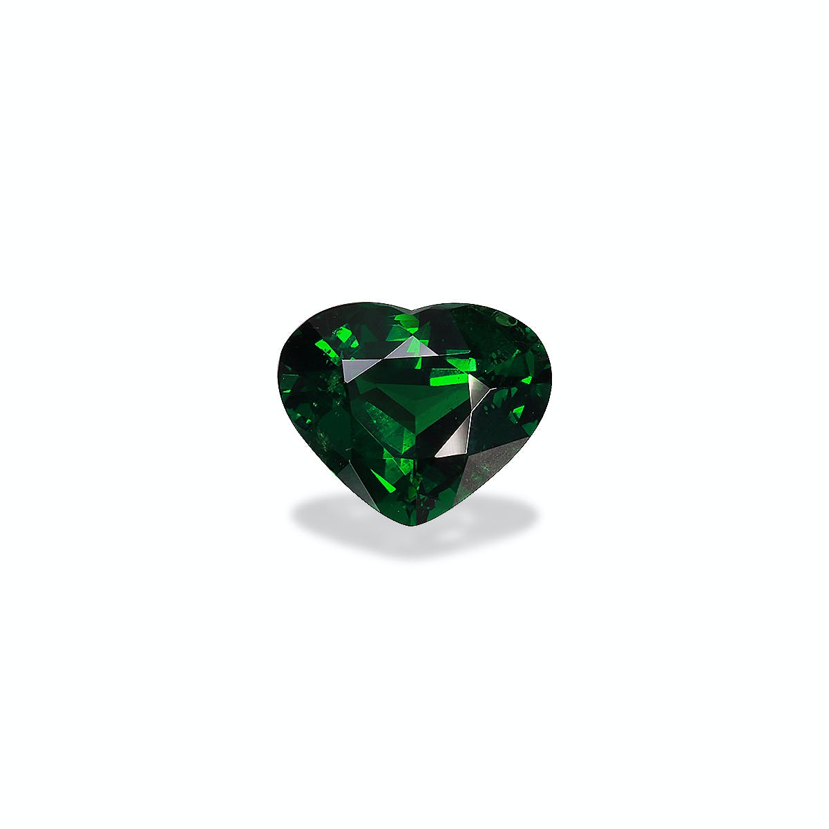 Tsavorite Heart Fine Step Cut Basil Green