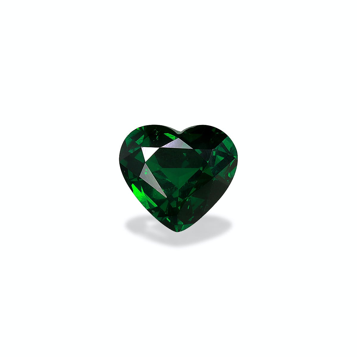 Tsavorite Heart Fine Step Cut Basil Green